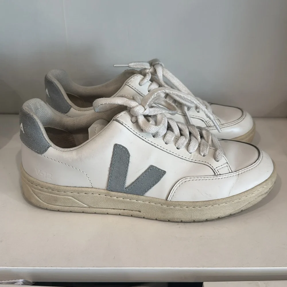 Veja White and‎ Gray Casual Sneakers